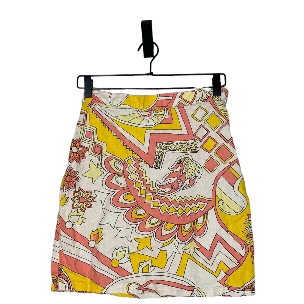 Modcloth printed linen skirt